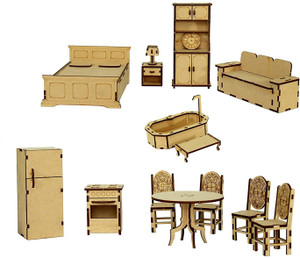 Stonkraft Wooden Miniature Furniture Home Decor Construction