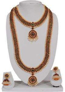 bharatanatyam jewellery Brass Gold Jewellery Set Price in India Buy bharatanatyam jewellery Brass Gold Jewellery Set Online at Best Prices in India Flipkart
