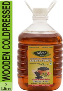 Thanjai iyerkai WOODEN COLDPRESSED SESAME Oil 5000ml 100% Natural No Preservative Sesame Oil Plastic Bottle