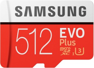 SAMSUNG EVO Plus 512 GB SD Card Class 10 90 MB/s  Memory Card