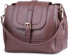 Deniza Brown Sling Bag New flap 12 Brown Price in India