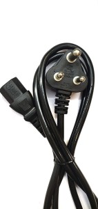 Rhonnium VXI - Computer/Printer/Desktop/PC/SMPS Power Cable Cord Black/Pc Cable 1.5 m Power Cord(Compatible with PC, Monitor, Printer, CPU, SMPS, Sable Black, One Cable)