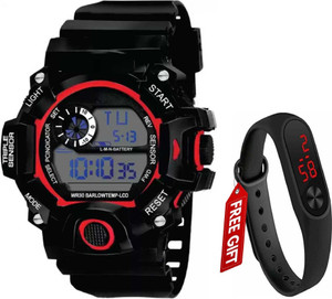 RD YTR New Latest Red LED Illuminated Display LED Digital Black