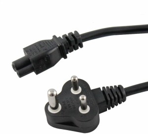 Rhonnium VXI - 3 Pin Laptop Power Cable Cord 2.5 A 1.5 m Power Cord(Compatible with Laptop Adapter, Jet Black, One Cable)