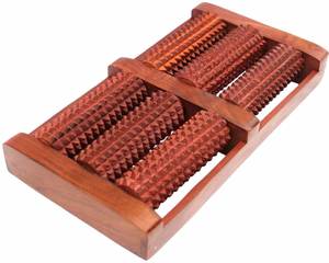 Vigeeyan VG- 44001 Accupressure Wooden (Sheesham wood ) foot 6 roller massager/ Acupunctures/ Stress Relief/Massager Tool for Blood Circulation Massager