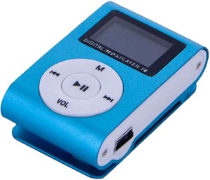 Worricow Rechargeable Mini MP3 Player Sport Compact Mini Clip Digital MP3 Player USB Media Player 32 GB MP3 Player(Blue, 1 Display)
