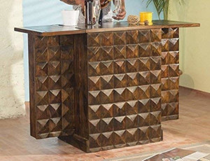 Natural wood bar cabinet deals