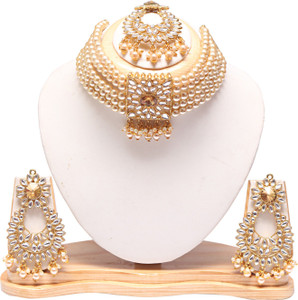 Swarajshop Alloy Gold plated Gold Jewellery Set Price in India Buy Swarajshop Alloy Gold plated Gold Jewellery Set Online at Best Prices in India Flipkart