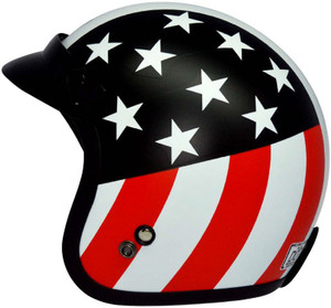 THH HELMETS FH 356 USA Open Face Helmet Black Matt Motorbike