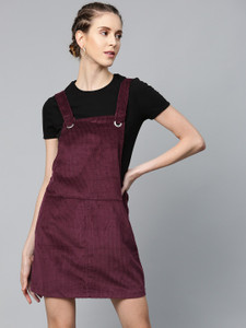 Maroon pinafore dress online
