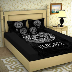 Hanubala Trends 180 TC Velvet Double 3D Printed Flat Bedsheet