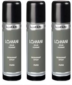 LOMANI Pour Homme Deodorant Body Spray 600 ML Pack of 3