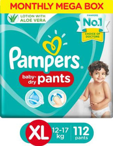 Pampers Diapers Monthly Box Pack New XL 112 Pieces XL