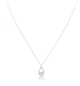arts on way Silver Plated Chain with Drop Shape Freshwater Real Pearl Necklace for Girls Women Pearl Silver Plated Brass Chain Price in India Buy