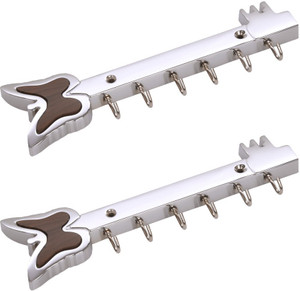 Doyours 2 Set Glossy Steel In Butterfly Design 6 - Pronged Hook Rail
