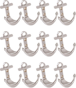 Doyours 12 Set Glossy Steel In Anchor Design 2 - Pronged Hook