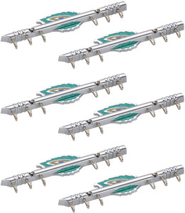 Doyours 6 Pc Antique Designer Chrome Mino Hooks 6 - Pronged Hook Rail