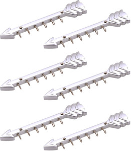 Doyours 6 Set Glossy Steel Designer 6 - Pronged Hook Rail