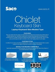 Saco Chiclet Keyboard Skin for HP Pavilion R Seriesv 15.6 Transparent