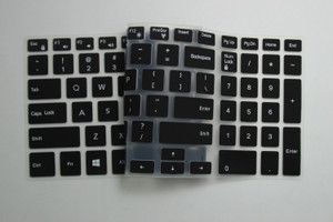 Saco Silicone Rubber Chiclet Protector Cover Fit for Dell Inspiron 15 3000, 5000, i3541, 15-3542, 15-3543, 15-3551, 15-3552, 15-5545, 15-5547, 15-5548, 15-5555, 15-5558, 15-5559, 15-7559, 17-5748, 17-5749, 17-5755, 17-5758, 17-5759, Dell 15 3558 (Black/Clear) Keyboard Skin