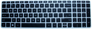Saco Silicone Rubber Chiclet Protector Cover Fit for HP Pavilion 15-AC TX/TU, 15-AB TX/TU, 15-AF AX/AU 15-AB219TX 15-AB032TX 15-AC101TU 15-AC053TX 15-AF103AX 15.6-inch (Black/Clear) - Keyboard Skin