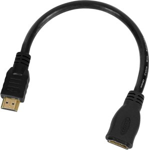 VENZY 50 cm HDMI EXTENSION / HDMI MALE TO FEMALE CABLE 0.5 m HDMI Cable(Compatible with LAPTOP, TV, GAMING CONSOLES, SET TOP BOX, Black)