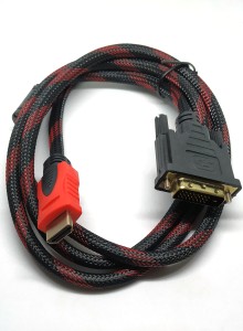 RSR Infosolutions DVI MALE 24+5 PIN TO HDMI 1.5 MTR CABLE 1.5 m HDMI Cable(Compatible with Computer, Laptop, Black, One Cable)