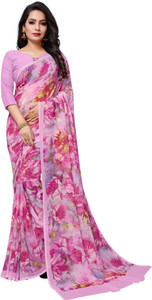 Buy SareeFactory Printed Bollywood Chiffon Pink Sarees Online Best Price In India Flipkart