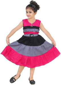 BAHUBALI Girls Midi Knee Length Casual Dress Price in India Buy