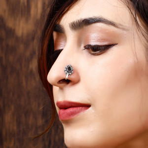 SHUBHAM JEWELLERS Crystal Silver Plated Alloy Nose Ring Price in