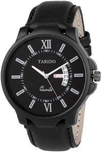 TARIDO TD3104SL01 New Generation Black Dial Black Genuine Leather Strap Day & Date Working Wrist Hybrid Smartwatch Watch  - For Men