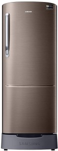 Samsung 215 L Direct Cool Single Door 3 Star (2020) Refrigerator with Base Drawer(LUXE BROWN, RR22T382YDX/HL)
