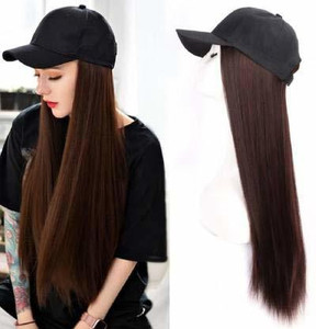 SAMYAK Unique cap with attached hair extension straight natural