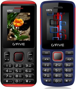 Gfive U707 & U873 Combo of Two mobiles(Black : Blue)