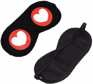 SYGA Black Heart Cartoon Eye Sleep Mask For Outdoors Travel And