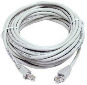 Dhriyag 5 Meter CAT 5E Ethernet RJ45 5 m Patch Cable(Compatible with TV, Set top box, HDTV, DVD, RJ 45 port CPU, White, One Cable)