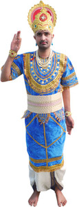 ITSMYCOSTUME Lord Indra White Blue Dhoti Top Kids Fancy Dress Costume Materrial American Silk Velvet Kids Costume Wear Price in India Buy ITSMYCOSTUME Lord Indra White