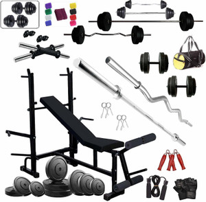 RIO PORT 50 kg Home Gym Equipment Combo 50 Kg with 8 In 1