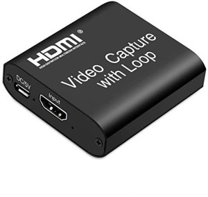 VIBOTON Video HDMI Capture Card with Loop Out, 4K HD 1080P 60FPS USB 2.0 Capture Card for Live Streaming Broadcasting Video Recording for PS3/4, Xbox One & Xbox 360, Switch, DSLR, Camcorders Media Streaming Device(Black)