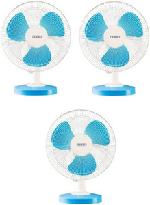 USHA MIST AIR DUOS Pack of 3 400 mm 3 Blade Table Fan Price in