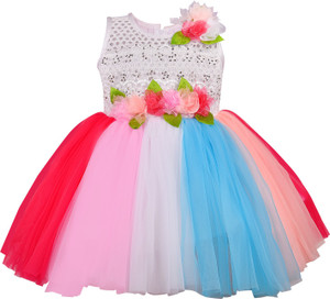 Wishkaro Baby Girls Midi Knee Length Party Dress Price in India