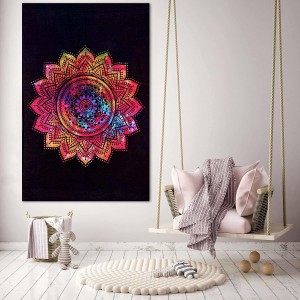 Art World Ombre Mandala Tapestry Poster Psychedelic Boho Tie Dye Printed Wall Hanging Decoration Size 40x30 Ombre Mandala Tapestry Tapestry