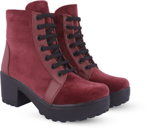 maroon boots womens