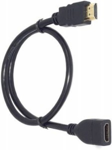 GOGO point Cable 0.5 Meter HDMI Male to Female Extension Cable Connector 0.5 m HDMI Cable(Compatible with TV, Black, One Cable)