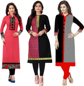 Clothina Cotton Blend Checkered Printed Kurta Fabric Price in