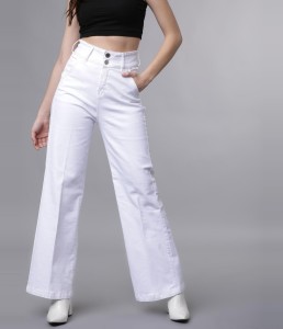 Buy Style Junkiie Off White Linen Bell Bottom Pant Online  Aza Fashions