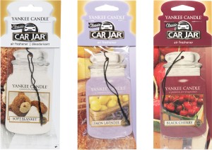 Buy Yankee Candle Car Jar Air Freshener- Pk of 3- Clean Cotton, Midnight  Jasmine, and Fluffy Towels Online