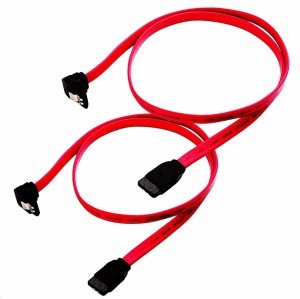 hackcept SATA III 6.0 Gbps SATA Cable (SATA 3 Cable) 12 Inch | Compatible For SATA HDD, SSD, CD Driver, CD Writer | (Red 90 Degree Pack 2) 0.3 m Power Cord(Compatible with COMPUTER, Red, Pack of: 2)