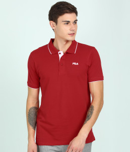 FILA Solid Men Polo Neck Red T Shirt Buy FILA Solid Men Polo Neck Red T Shirt Online at Best Prices in India Flipkart