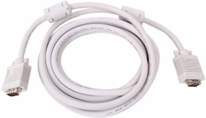 Sadow Premium Quality Male To Male 15 Pin VGA Cable For Computer Monitor, LCD, Projector, 1.5 m VGA Cable(Compatible with Computer, Projecoter, White)